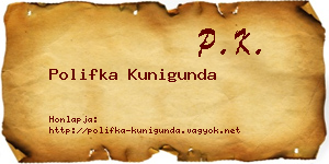 Polifka Kunigunda névjegykártya